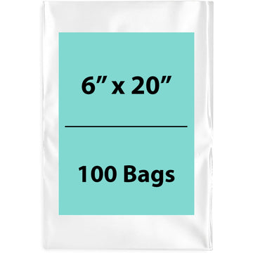 Clear Poly Bags Thickness: 4 Mil Size: 6 inch (width) X 20 inch (Height) Pack of 100 bags